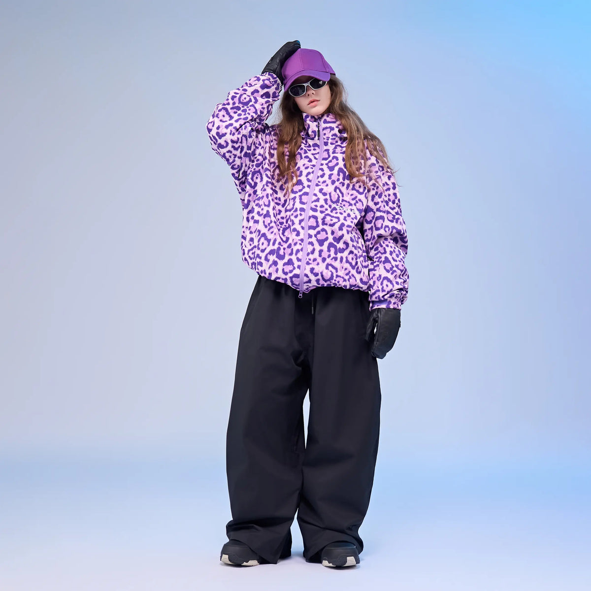Doorek Vandal Baggy Snow Jacket – Violet Ski Jacket for Men & Women