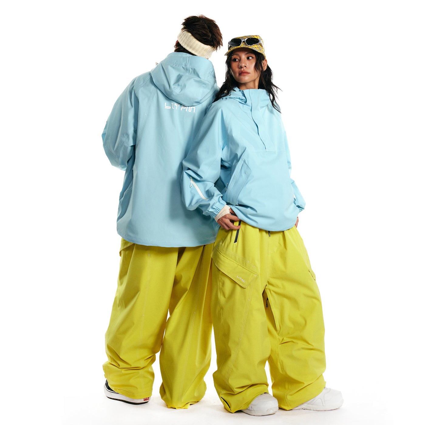 LITAN Drift Lime Baggy Cargo Snow Pants – Unisex