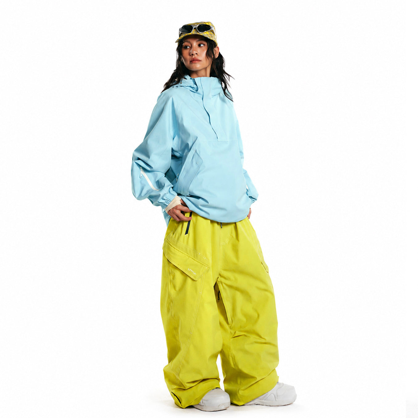 LITAN Drift Lime Baggy Cargo Snow Pants – Unisex